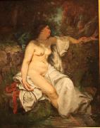 Bather Sleeping by a Brook Gustave Courbet